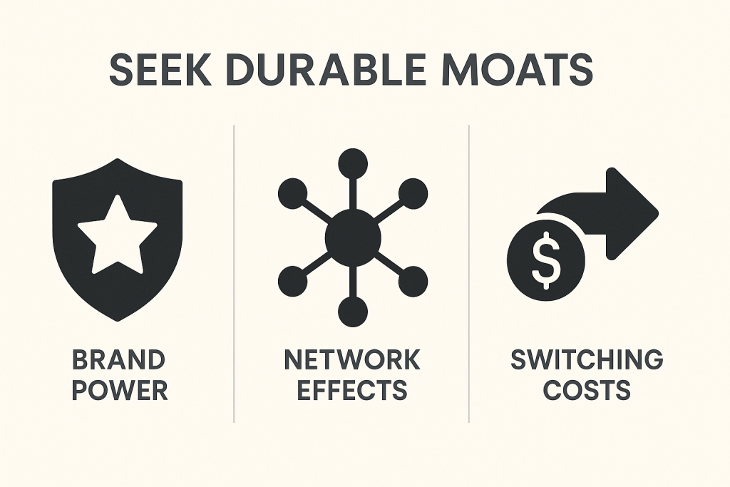 Seek Durable Moats — Brand, Network Effects, Switching Costs